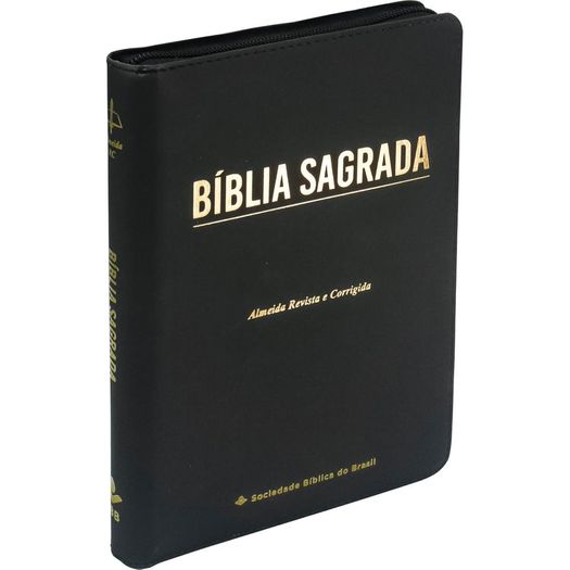bíblia linha ouro - letra gigante - capa preta com zíper bíblia linha ouro - letra gigante - capa preta com zíper
