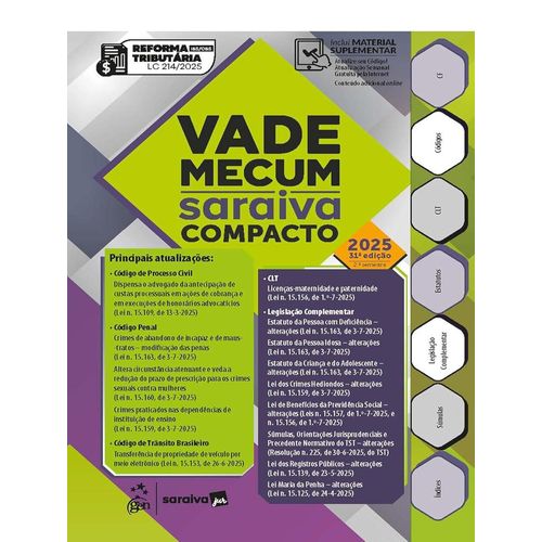 vade mecum saraiva compacto 2025 - 2º semestre