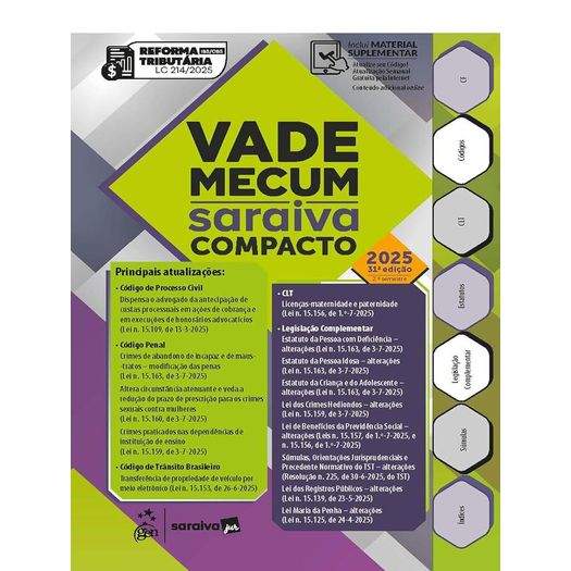 vade mecum saraiva compacto 2025 - 2º semestre