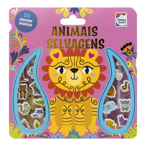 livro com adesivos fofinhos: animais selvagens