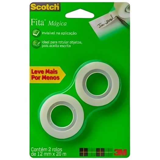 fita magica scotch com 2 rolos 3m fita magica scotch com 2 rolos 3m