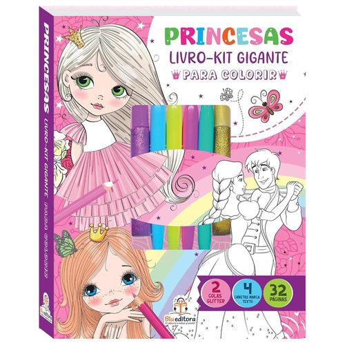 livro - kit gigante para colorir: princesas