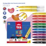 caneta hidrográfica mega retrátil 12 cores tris caneta hidrográfica mega retrátil 12 cores tris