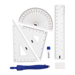 kit geométrico com 7 peças escolar diversos modelos tris