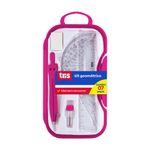 kit geométrico com 7 peças escolar diversos modelos tris