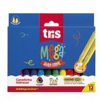 caneta hidrográfica mega retrátil 12 cores tris caneta hidrográfica mega retrátil 12 cores tris