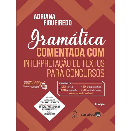 gramática comentada com interpretação de textos para concursos