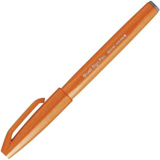 caneta brush sign pen laranja caneta brush sign pen laranja