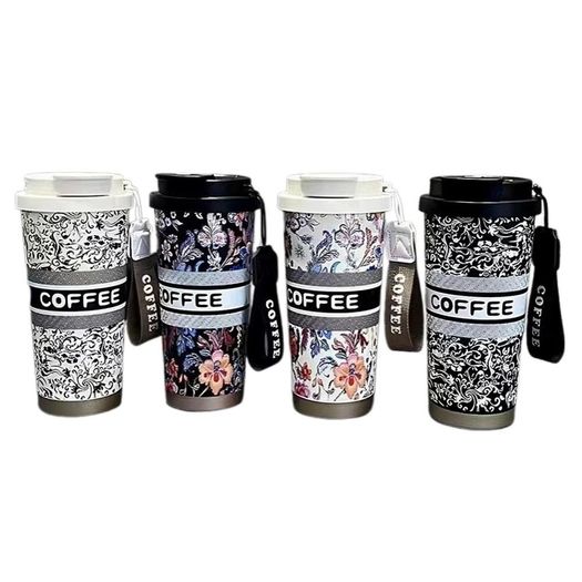copo térmico 510ml floral coffee diversas cores copo térmico 510ml floral coffee diversas cores