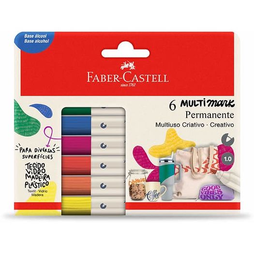 caneta marcador criativo multimark 1.0 6 cores faber castell caneta marcador criativo multimark 1.0 6 cores faber castell