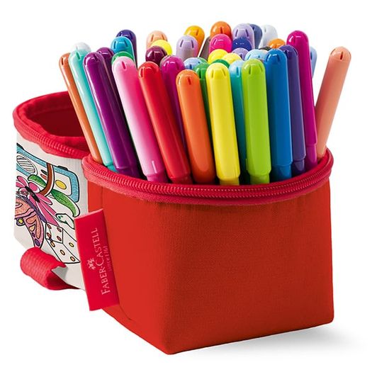 caneta hidro 50 cores ponta vai e vem faber castell caneta hidro 50 cores ponta vai e vem faber castell