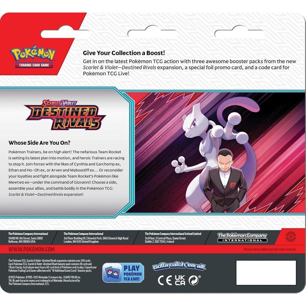 Pokémon Scarlet And Violet - Destined Rivals - 3 Pack Blister