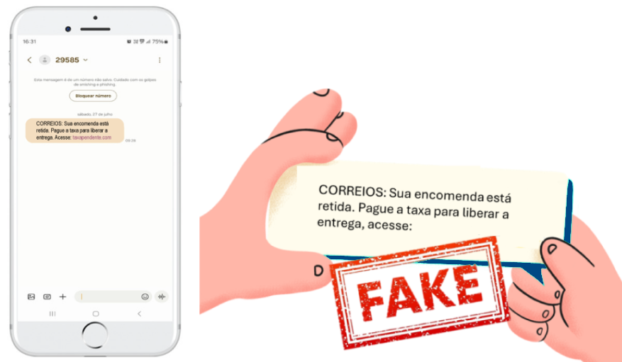 Exemplo de mensagem falsa