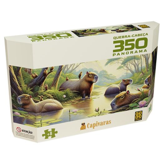 quebra-cabeça 350 peças panorama capivaras quebra-cabeça 350 peças panorama capivaras