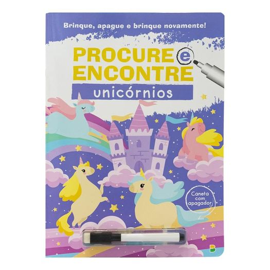 brinque, apague e brinque novamente! procure e encontre: unicórnio