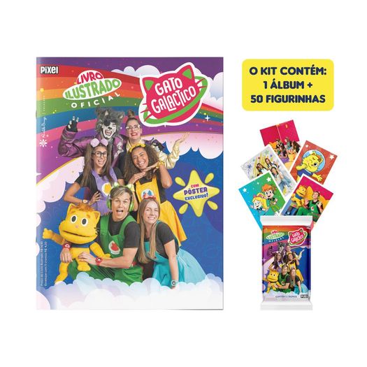 álbum oficial gato galáctico + 10 envelopes de figurinhas álbum oficial gato galáctico + 10 envelopes de figurinhas
