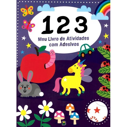 meu livro de atividades com adesivos: 123