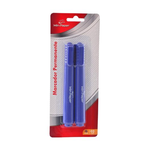caneta marcador permanente azul 2 unidades caneta marcador permanente azul 2 unidades