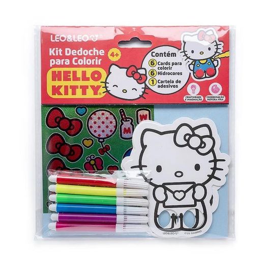 kit dedoche para colorir hello kitty + caneta hidrocores e adesivo kit dedoche para colorir hello kitty + caneta hidrocores e adesivo