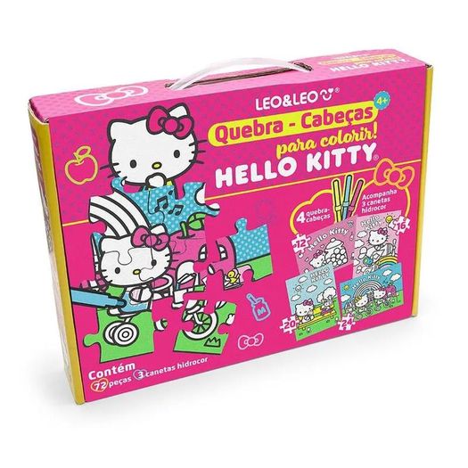 quebra-cabeça para colorir hello kitty 72 peças com caneta quebra-cabeça para colorir hello kitty 72 peças com caneta