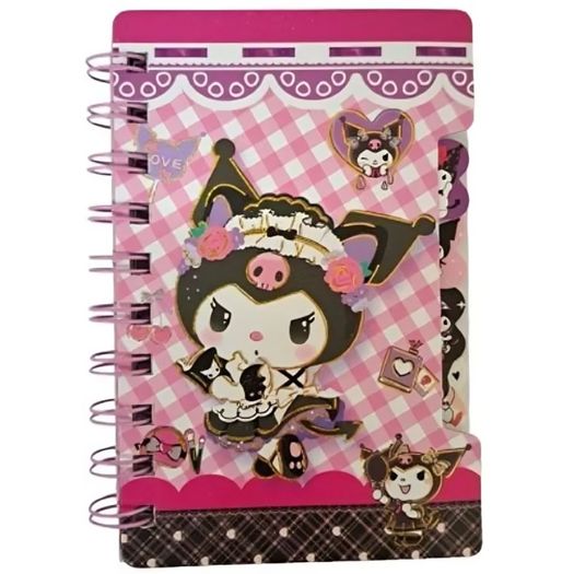 caderneta espiral kuromi caderneta espiral kuromi