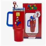 canecão tumbler super mario inox com canudo e pingente