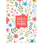 bíblia pastoral - bolso - capa cristal - floral