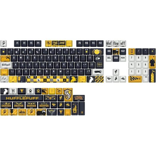 keycaps harry potter hogwart s hufflepuff preto e amarelo (hp-943) - redragon keycaps harry potter hogwart s hufflepuff preto e amarelo (hp-943) - redragon
