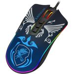 mouse harry potter cobra rgb ravenclaw preto e azul (hp-711r) - redragon