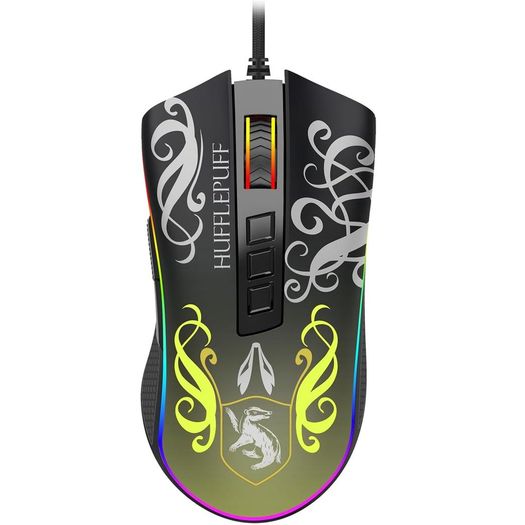 mouse harry potter cobra rgb hufflepuff preto e amarelo (hp-711h) - redragon mouse harry potter cobra rgb hufflepuff preto e amarelo (hp-711h) - redragon