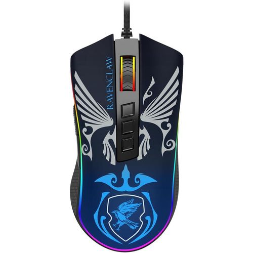 mouse harry potter cobra rgb ravenclaw preto e azul (hp-711r) - redragon