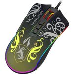 mouse harry potter cobra rgb hufflepuff preto e amarelo (hp-711h) - redragon
