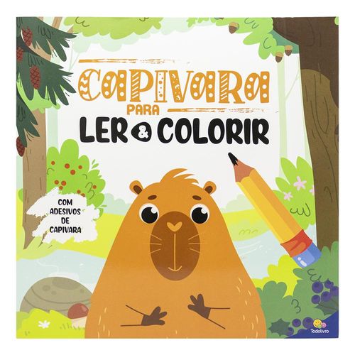 capivara ler & colorir com adesivos