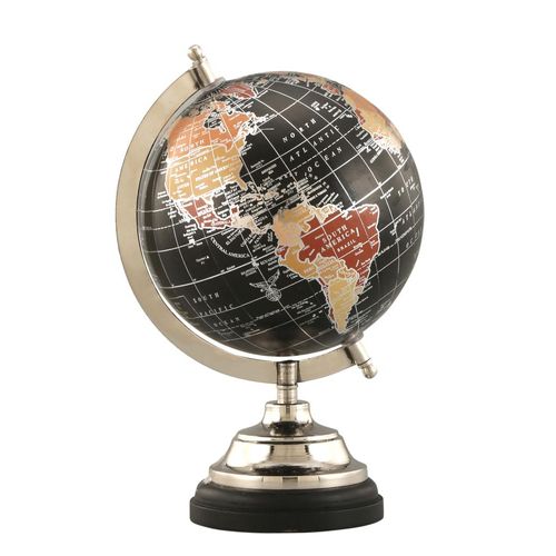 globo decorativo base madeira preto