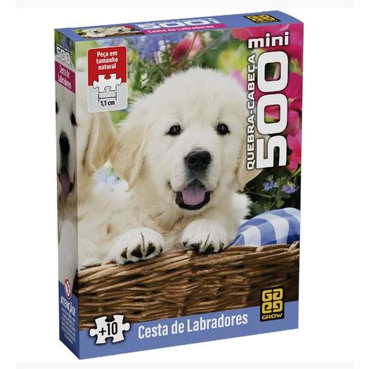 quebra-cabeça mini 500 peças cesta de labradores quebra-cabeça mini 500 peças cesta de labradores