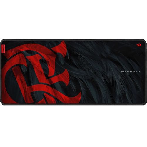 mouse pad flamengo mantle preto e vermelho speed 900x400x4mm (fl032) - redragon