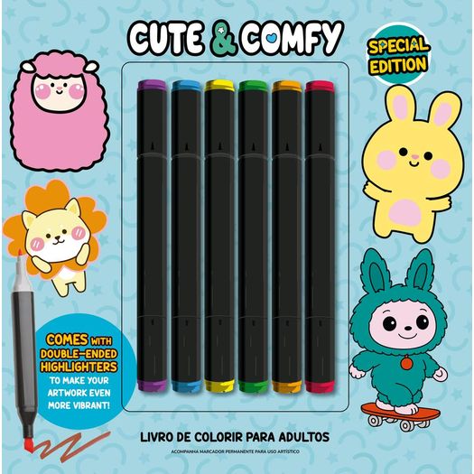 cute e comfy coloring book for adults - special edition - capa verde claro