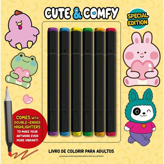 cute e comfy coloring book for adults - special edition - capa amarela