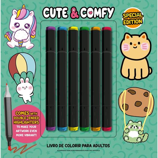 cute e comfy coloring book for adults - special edition - capa verde
