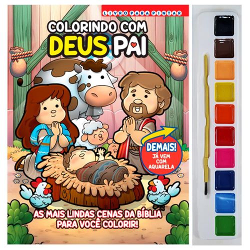 colorindo com deus pai livro para pintar com aquarela