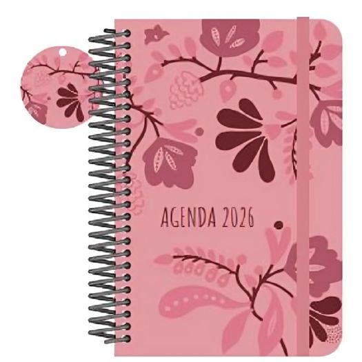 agenda 2026 diária clássica flores bege/creme espiral confetti agenda 2026 diária clássica flores bege/creme espiral confetti