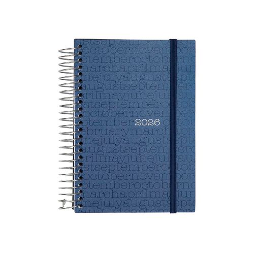 agenda 2026 diaria classica meses azul esp agcmea26 confetti