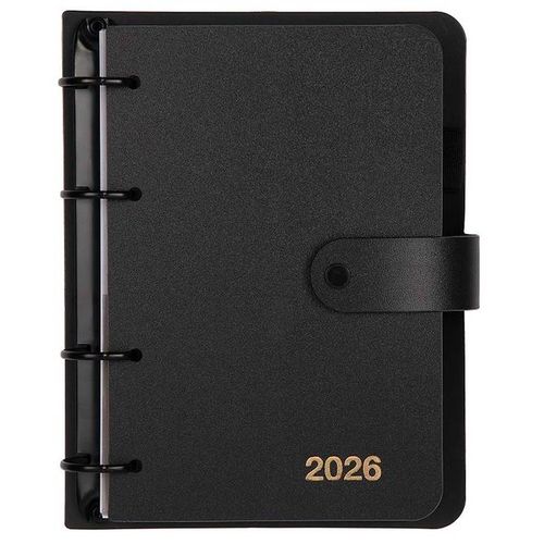 agenda 2026 diária splash preta argolada