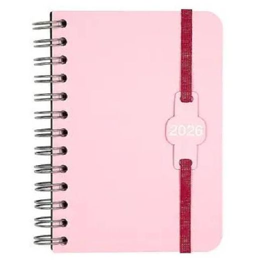 agenda 2026 diária média cos rosa espiral confetti agenda 2026 diária média cos rosa espiral confetti