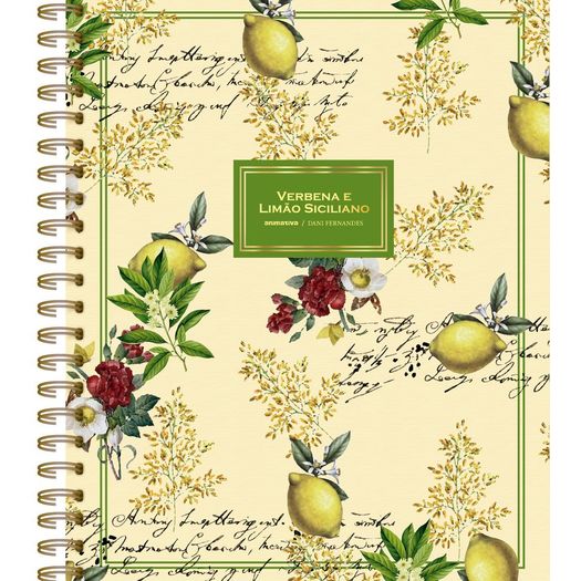 caderno universitário 1x1 80 folhas verbena e limão dani fernandes caderno universitário 1x1 80 folhas verbena e limão dani fernandes