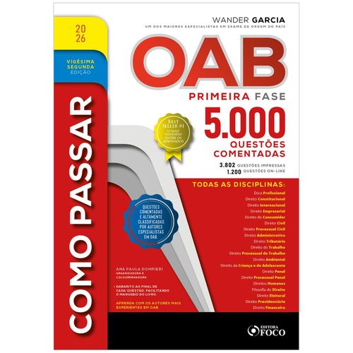 como passar na oab - 1ª fase - 5.000 questões comentadas