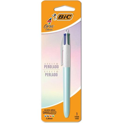 caneta esferográfica 4 cores 1.0mm azul perolado caneta esferográfica 4 cores 1.0mm azul perolado
