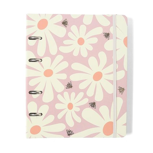 caderno fichário 100 folhas melissa pink bloomy pautado caderno fichário 100 folhas melissa pink bloomy pautado