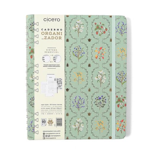 caderno organizador 90 folhas duo jardim verde caderno organizador 90 folhas duo jardim verde