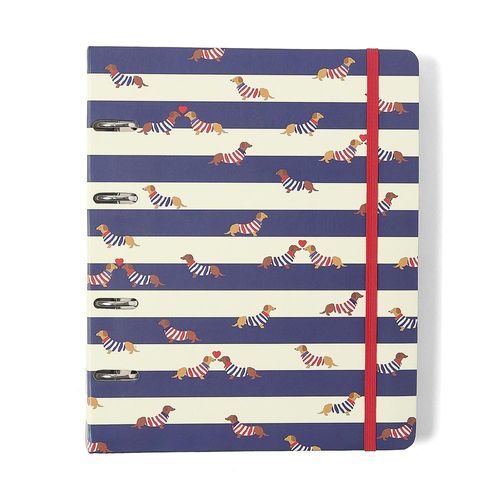 caderno fichário praia cachorros pautado